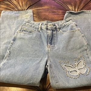 Cider Light Blue Jeans with Butterfly Detail